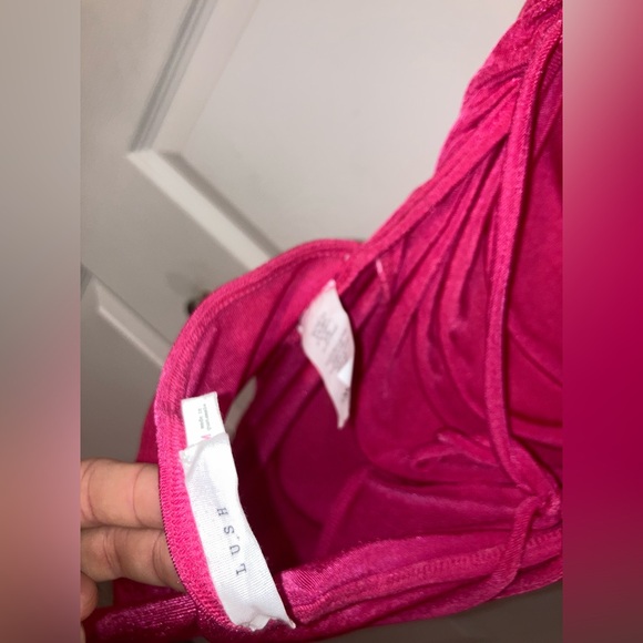 Lush Pink Velvet Bodysuit - Picture 6 of 7